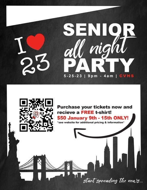 Senior all night party flyer 5-25-23
