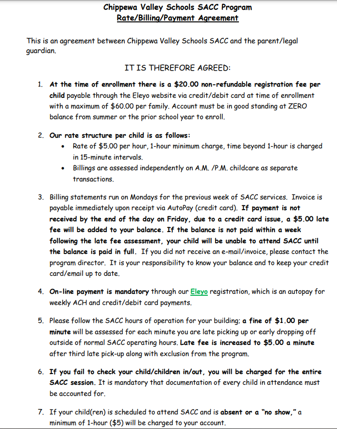 SACC Billing